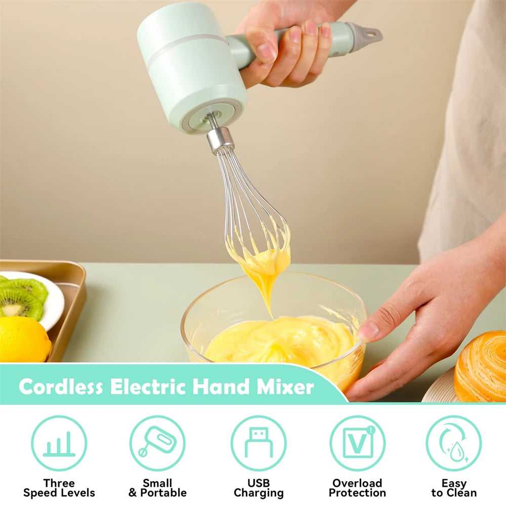 Batidora portátil, herramientas de cocina, batidora manual, juego de procesadores de alimentos eléctricos, Espumador de leche, batidor de huevos, batidora para hornear pasteles