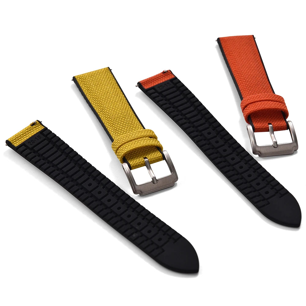 Correa de goma de lona de vela de 18, 19, 20, 21 y 22 mm, correa de nailon de liberación rápida, pulsera universal de silicona para Cartier, Seiko, Omega