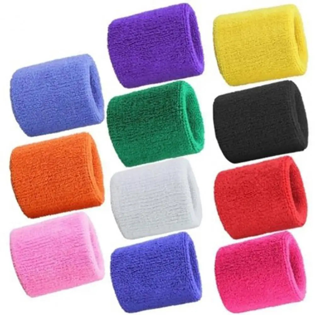 Muñequera de algodón de 2 uds., bandas para el sudor para tenis, bandas para el sudor de secado rápido para Fitness, muñequera de seguridad, soporte para muñeca, banda envolvente