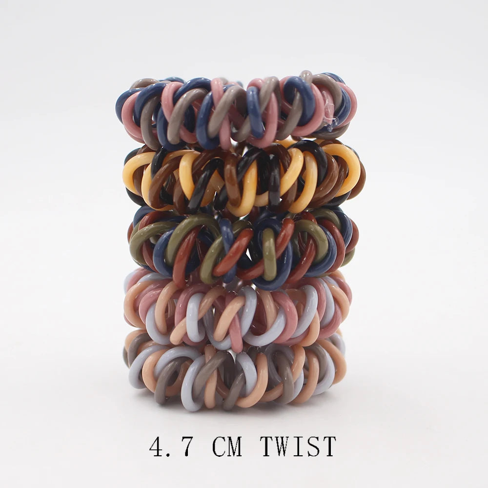 Banda elástica para el cabello, banda para el pelo con cable en espiral esmerilado, lazo para el pelo, Goma elástica para la cabeza, color liso mate, 5 unidades por juego, nueva moda