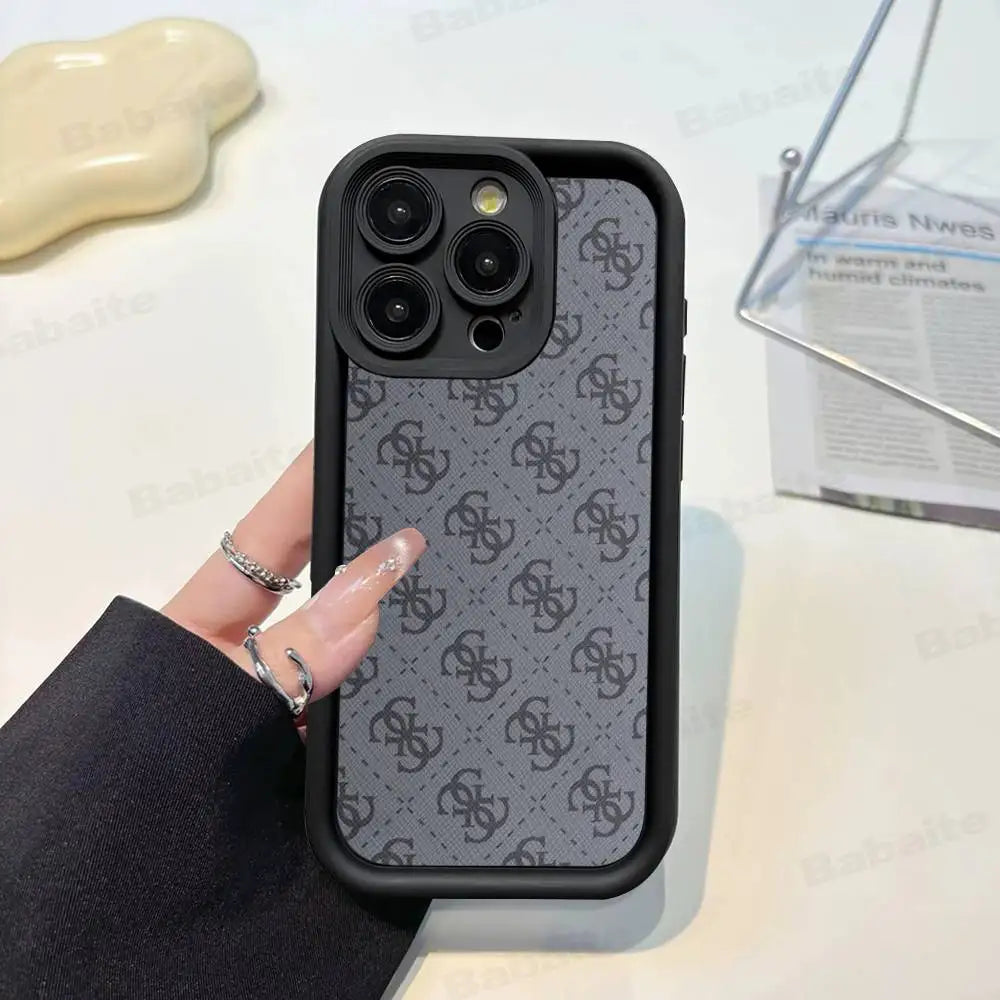 Funda de Silicona Suave para Teléfono de la Marca de Moda G-Guess para iPhone 17 16 14 13 12 11 15 Pro Max Plus Air Cover