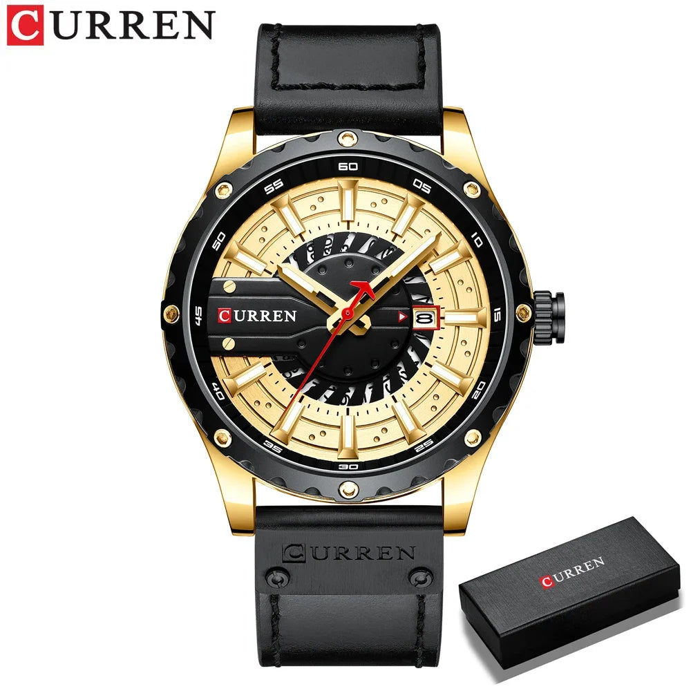 Marca CURREN, reloj de cuarzo para hombre, nueva moda, resistente al agua, informal, de negocios, militar, reloj para hombre, relojes con fecha automática, reloj Masculino