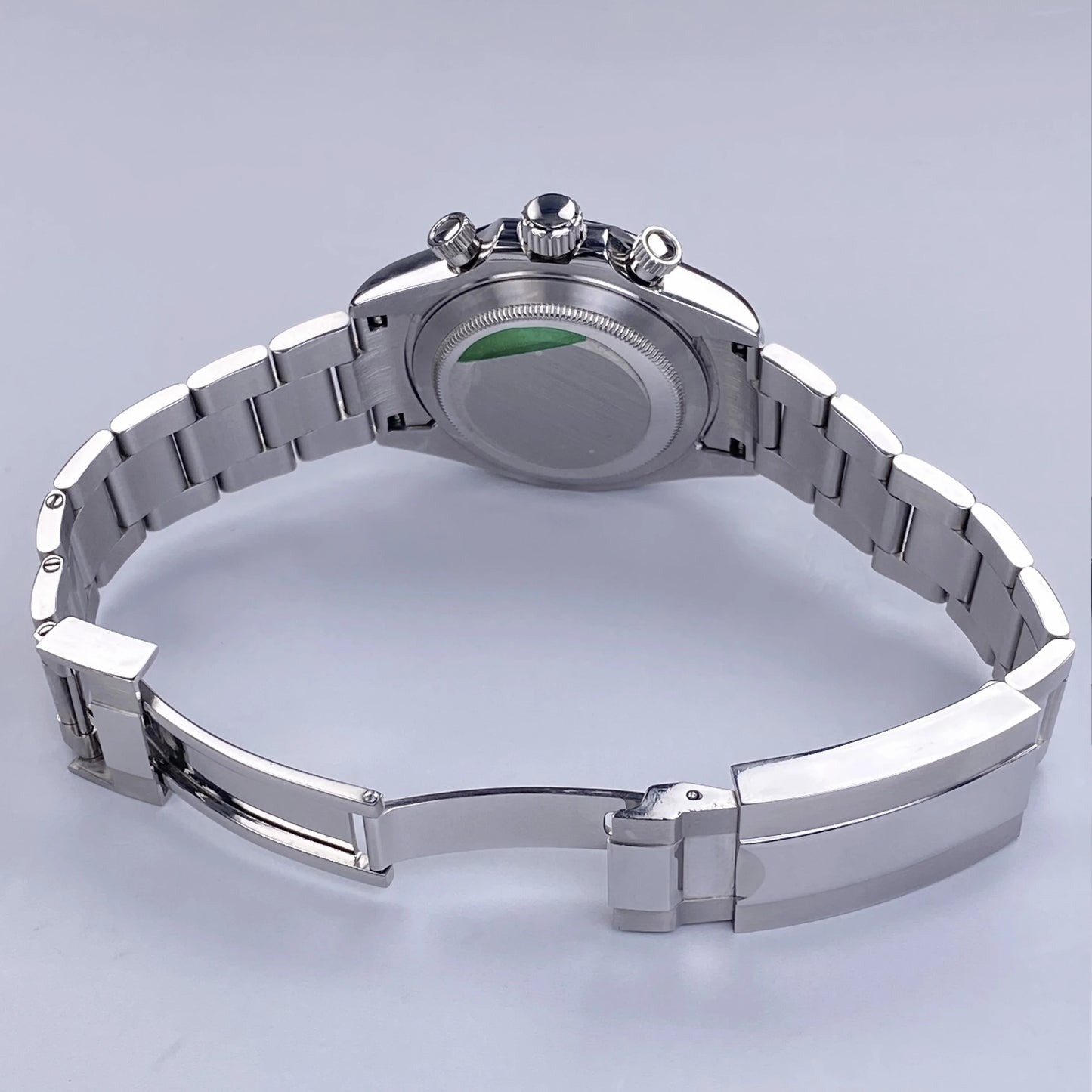 Caja VK63 Negra de 39 mm, Acero Inoxidable, Cristal de Zafiro Plano, Resistente al Agua, Compatible con Esferas de 29 mm-30 mm, Piezas de Caja para Reloj con Movimiento VK63