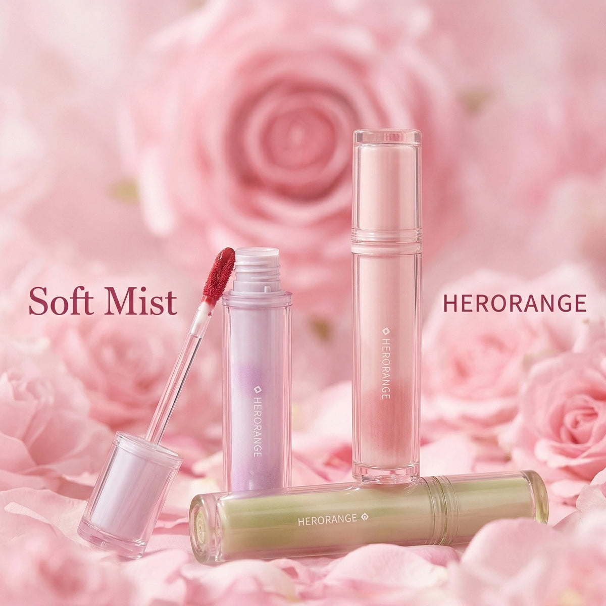 Brillo Labial Herorange Iced Tea, Hidratante, No Reseca, Aumenta el Volumen de los Labios, Estilo Coreano para Maquillaje Diario Natural