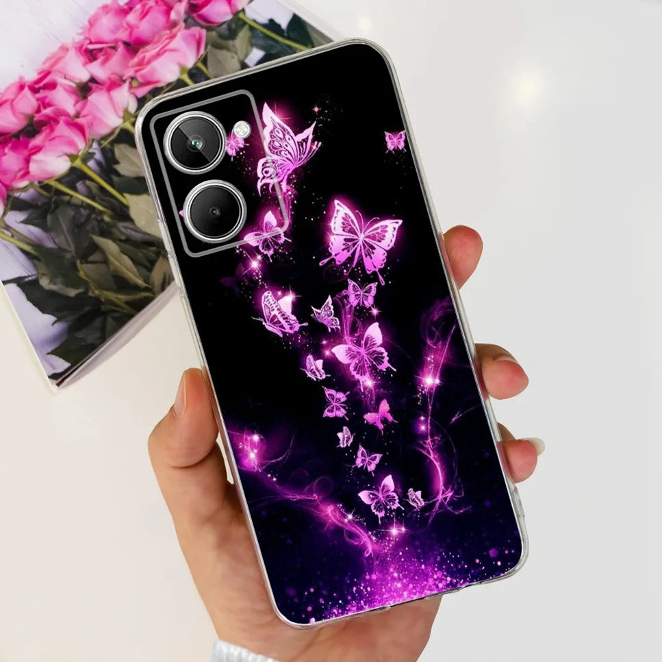 Para Realme 10 4G RMX3630 funda de teléfono suave de silicona TPU a prueba de golpes para Realme 10 funda protectora trasera con diseño de dibujos animados bonitos