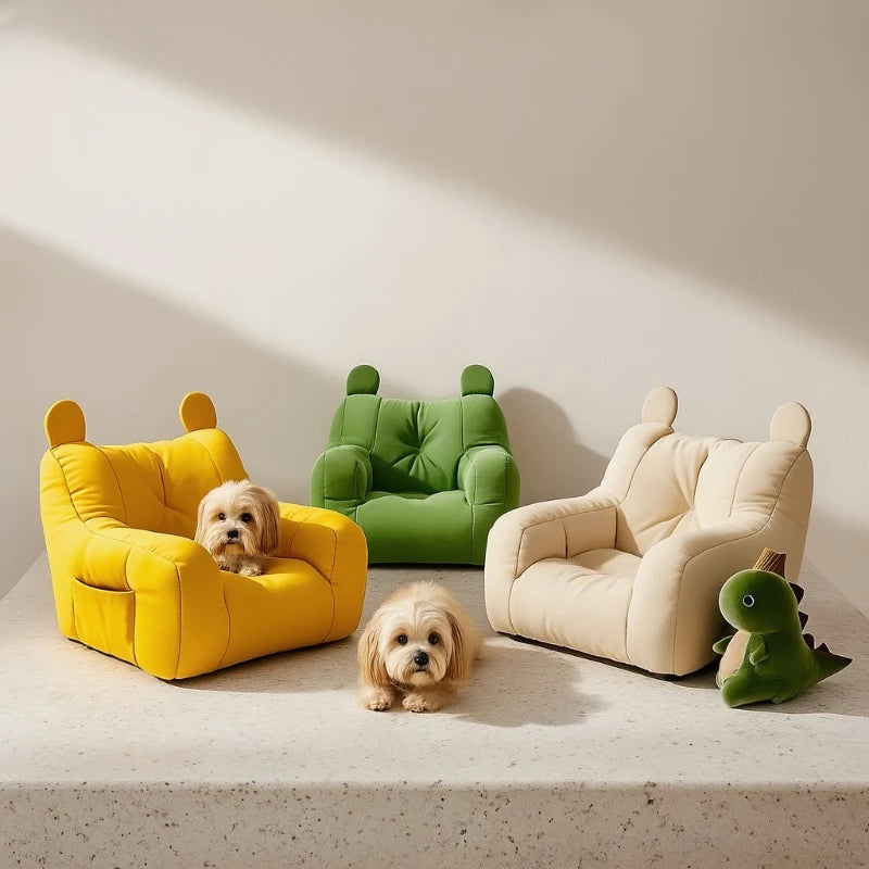 Sofá cama para gatos con diseño de dibujos animados, cama para mascotas lavable desmontable para gatos de interior, soporte de hasta 2,72 KG, regalos acogedores para muebles para mascotas