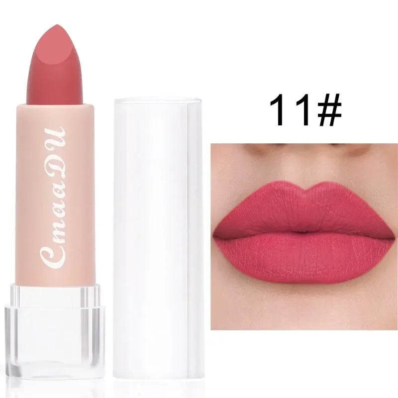 Lápiz Labial de 15 Colores, Impermeable, de Larga Duración, Mate, Terciopelo, Sexy, Rojo, Brillo Labial Nude, Brillo Labial Brillante, Tinte Labial Rojo Intenso, Maquillaje