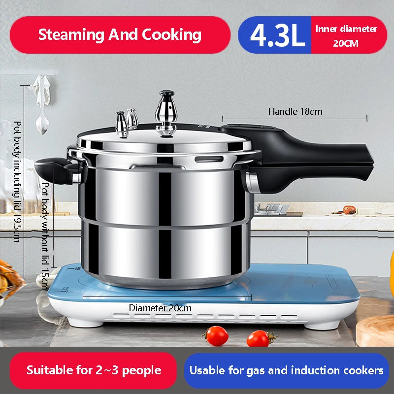 Olla a presión profesional de 7L/11L, ollas de cocina de aluminio resistentes a prueba de explosiones para olla de cocina de Gas
