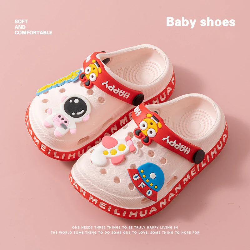 Zapatos Sandalias de suela blanda para bebé de dibujos animados para niños – Sandalias de punta cerrada antideslizantes ultraligeras para niños y niñas en la playa