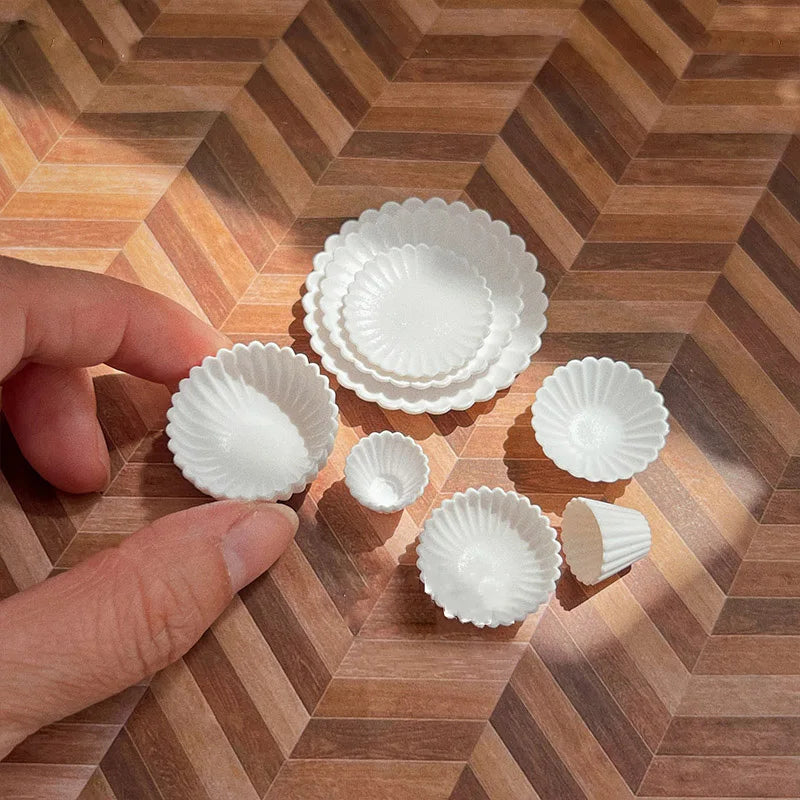 Nuevo Juego de 8 Piezas de Vajilla en Miniatura para Casa de Muñecas 1/6, Platos, Tazones y Utensilios para Muñecas Blyth, Accesorios de Escena, Juguetes