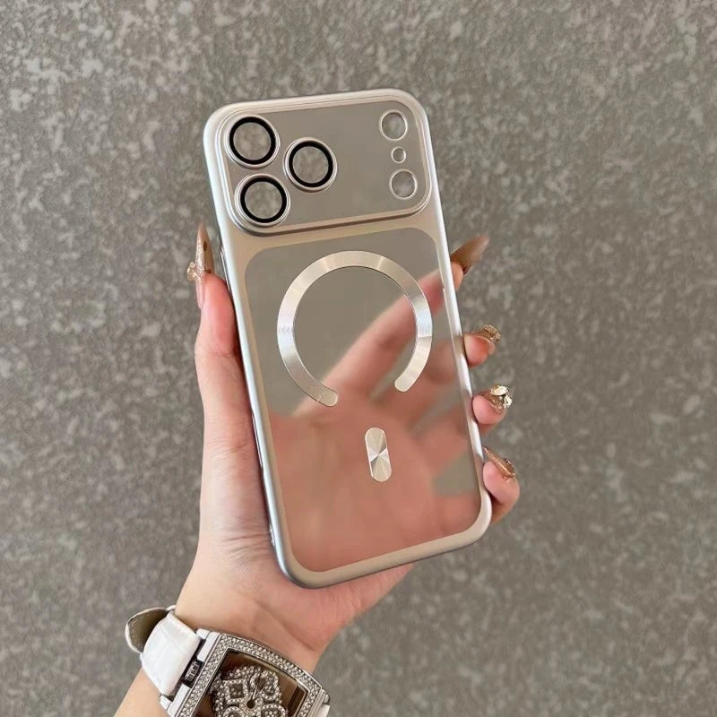 Funda de teléfono transparente mate de lujo para Magsafe IPhone 17 Air 16 15 Pro Max Plus 17Air 17Pro funda trasera de parachoques magnético