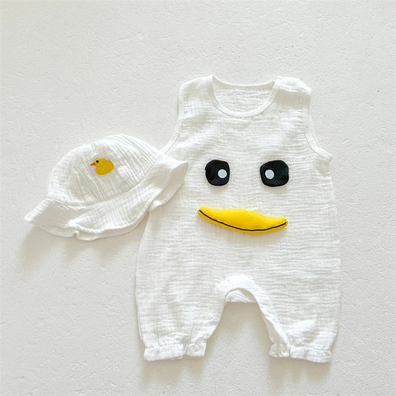 Mono de muselina para bebé, abrigo, sombrero, oso, conjunto de ropa de verano para bebé, abrigo para niño, pelele, traje blanco para niño pequeño, ropa infantil 0-3T, 3 uds.