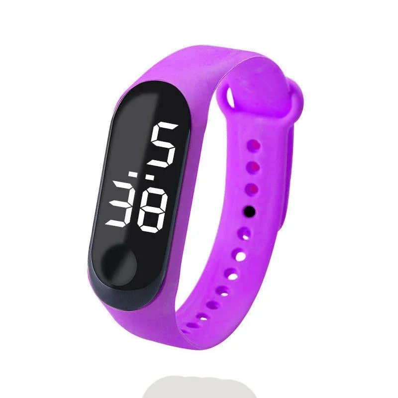 Reloj deportivo resistente al agua para niños, reloj Digital LED con pantalla táctil inteligente, correa de silicona de dos tonos, reloj para hombres y mujeres, reloj para estudiantes