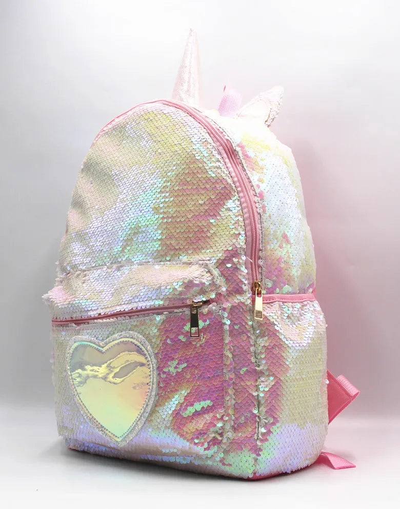 Mochila de lentejuelas de gran capacidad de unicornio para niños, Mochila de dibujos animados para estudiantes, Mochila informal con lentejuelas, mochilas para volver a la escuela
