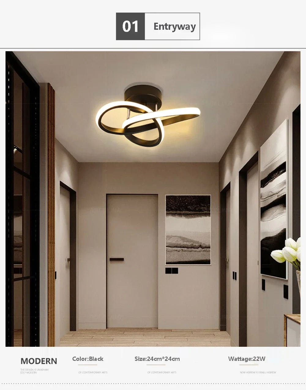 Lámpara de techo LED moderna, lámparas Led para pasillo, escalera, balcón, guardarropa, entrada, pasillo de Hotel, decoración del hogar, brillo de iluminación Led