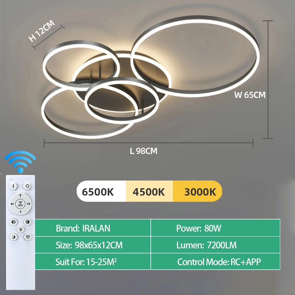 Lámpara de techo LED moderna, iluminación para el hogar, sala de estar, estudio, dormitorio, lámpara de techo regulable, iluminación interior, lámparas de decoración