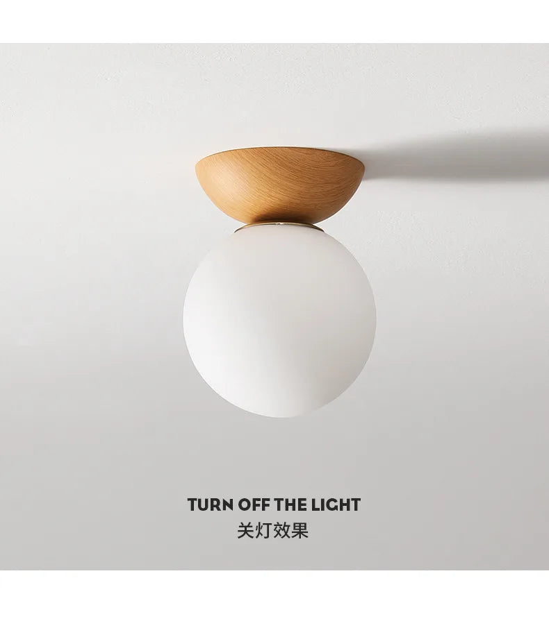 Lámparas para sala de estar, luz Led de techo para puerta de entrada japonesa, pasillo de aire, balcón nórdico, bola redonda
