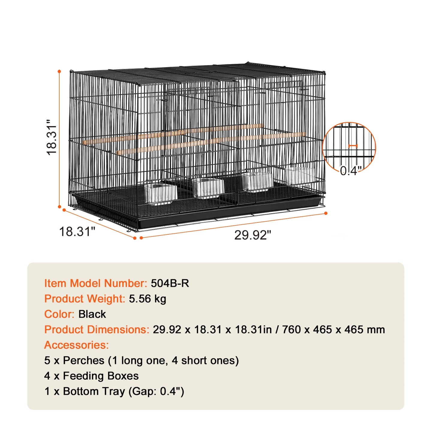 SucceBuy Jaula para pájaros de vuelo de 30 pulgadas, jaula apilable dividida para animales pequeños para tipos de pájaros, jaula para pájaros de viaje para mascotas con mango y percha