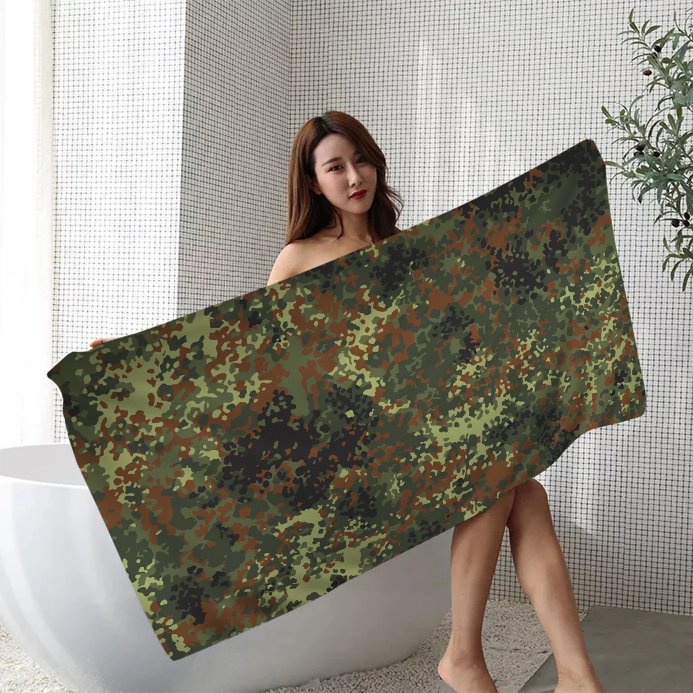 Toalla de playa de microfibra con patrón de camuflaje, toalla de playa de microfibra, absorbente, secado rápido, suave, Yoga, complejo turístico, montaña