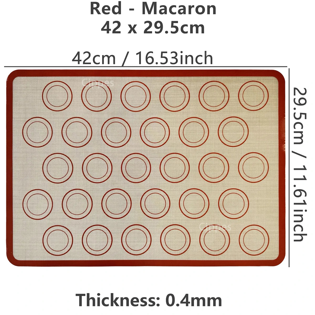 Estera de silicona para horno, fina de 0,4mm, reutilizable, antiadherente, resistente al calor, revestimiento de hojas, herramientas para hornear para galletas, 1 ud.