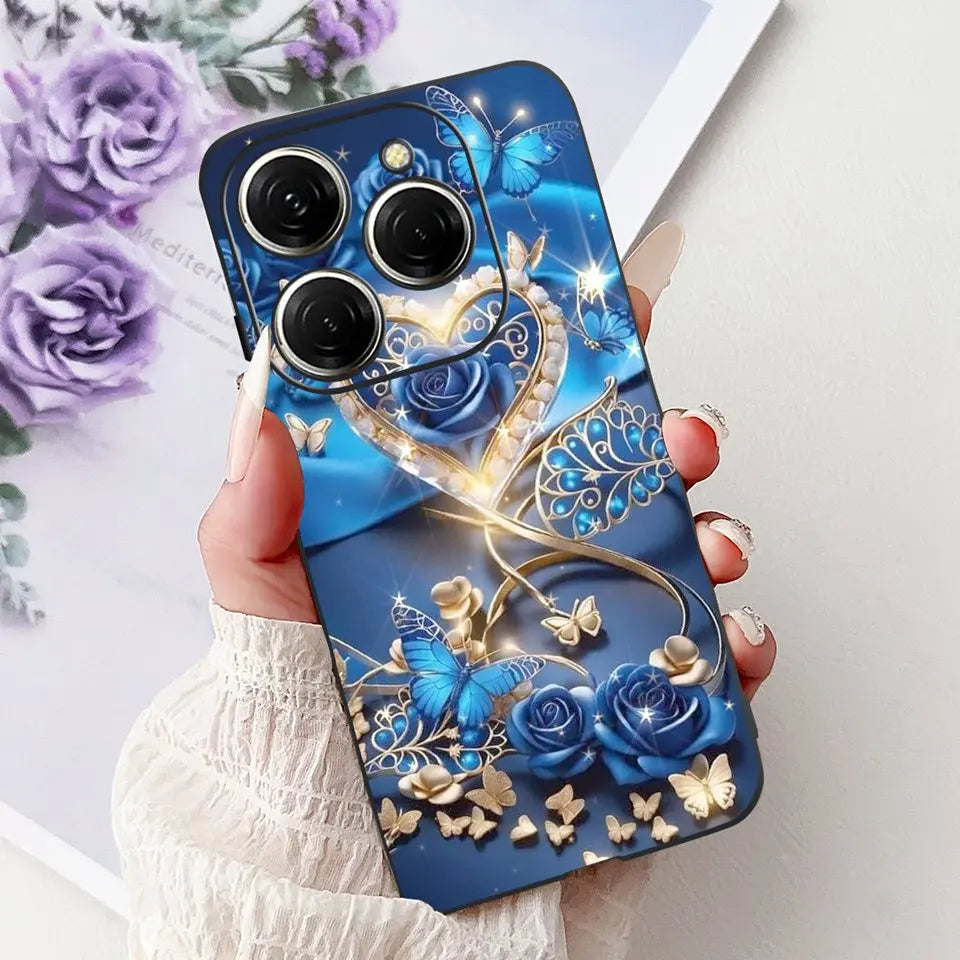 Para Tecno Spark 20c 20 Pro Plus Spark20 Pro Funda de teléfono Funda trasera de goma suave Mujer moda patrón de dibujos animados Funda de parachoques