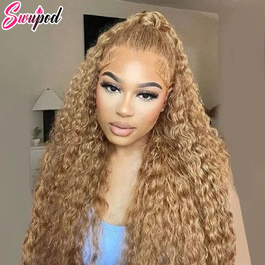 250 Density 30/40 inch 13x4 HD Lace Frontal Wigs for Women Straight 13x6 HD Lace Front Hair 27# Honey Blonde Colored Glueless