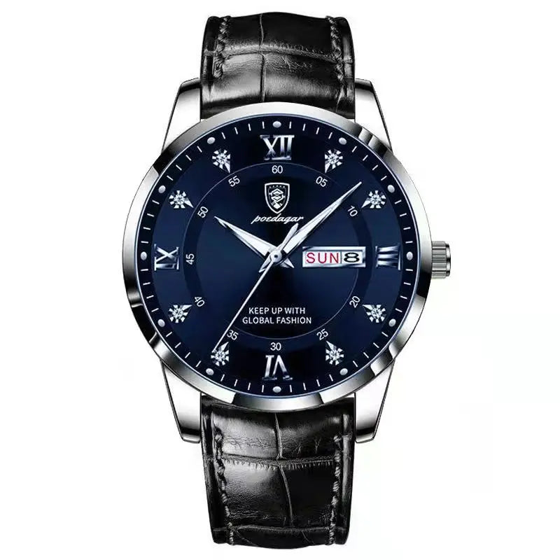 Reloj POEDAGAR Original de alta calidad para hombre, reloj de pulsera deportivo de cuero luminoso resistente al agua para hombre, relojes casuales elegantes de cuarzo para hombre