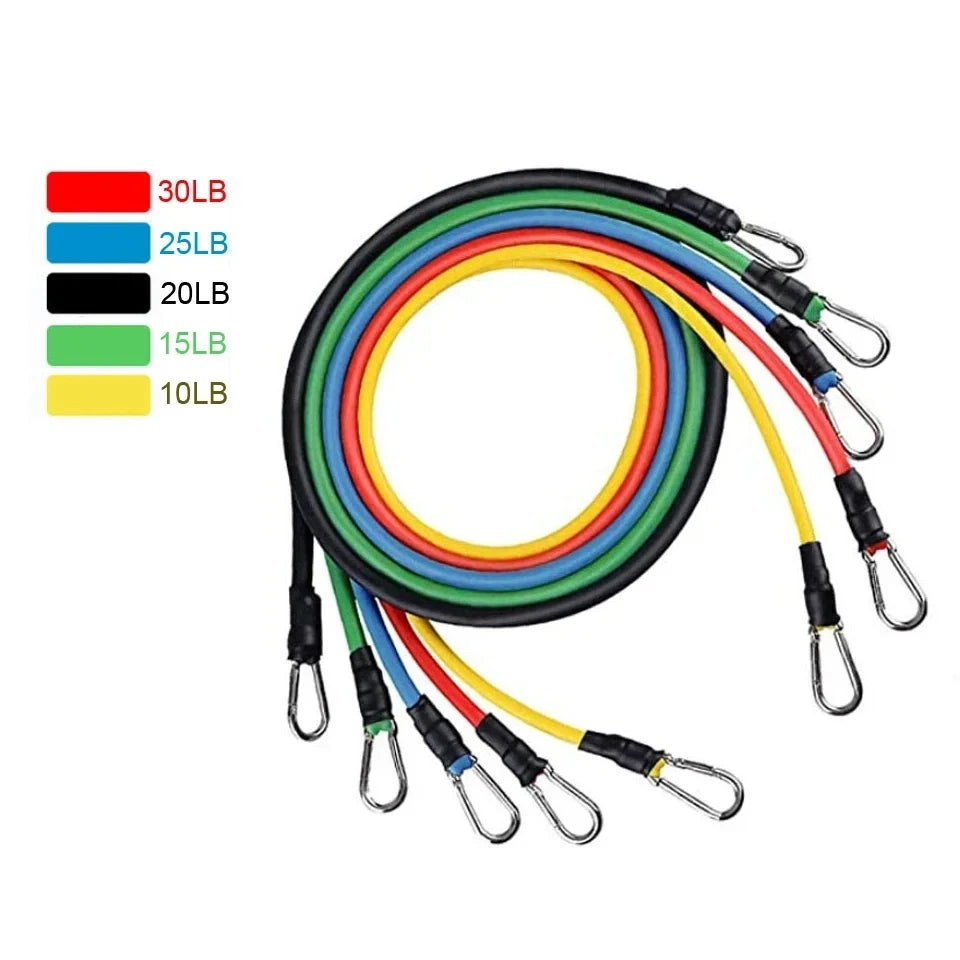 LOOGDEEL 11 unids/set bandas de resistencia Pedal ejercicio entrenamiento corporal entrenamiento mujeres hombres Fitness Yoga tirar cuerda ejercicios tubos de látex