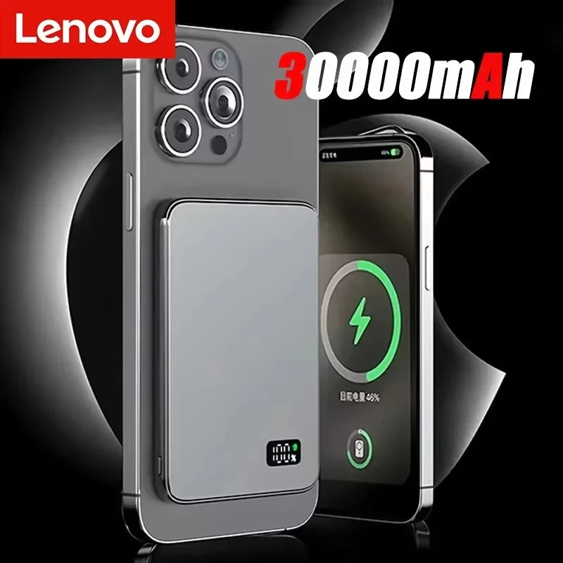 Batería Externa Portátil Lenovo Magnética Magsafe de 500000 mAh con Carga Rápida Inalámbrica PD22.5W para iPhone