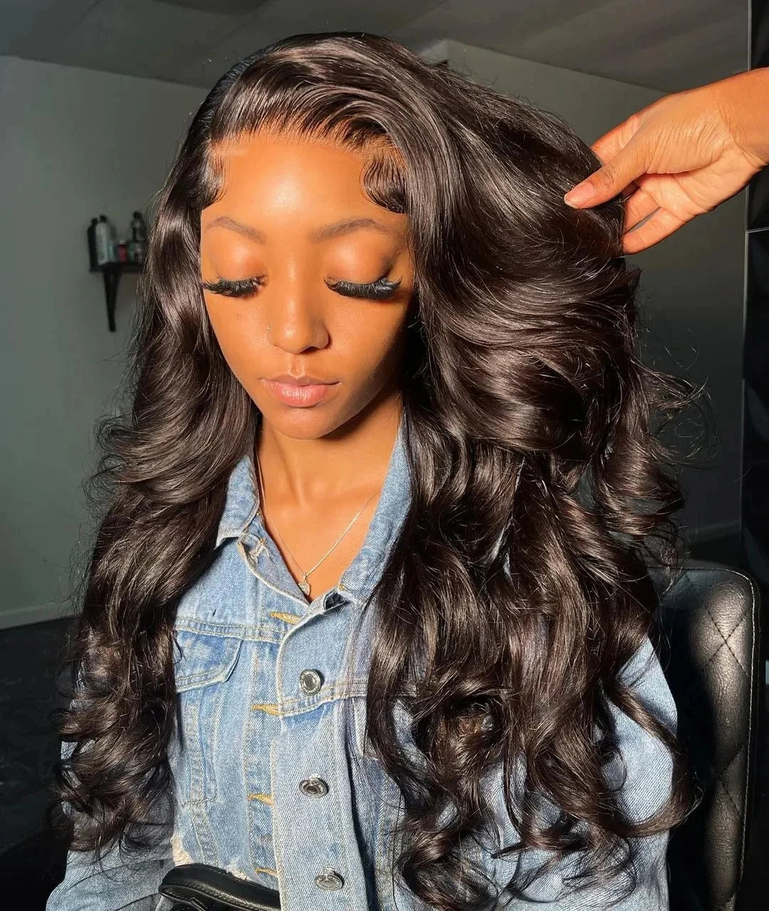 Peluca de Cabello Humano con Encaje Completo 360, Pre-Desplumada, Ondas Suaves, Peluca Frontal HD 13x6, Cabello Brasileño para Mujeres Negras, Densidad 250