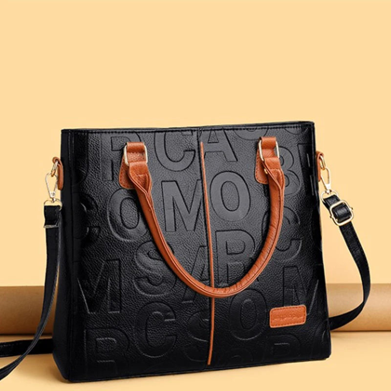 Bolsos cruzados informales de cuero PU para mujer, bolso de mano de diseñador de lujo, bolso de hombro de viaje de gran capacidad