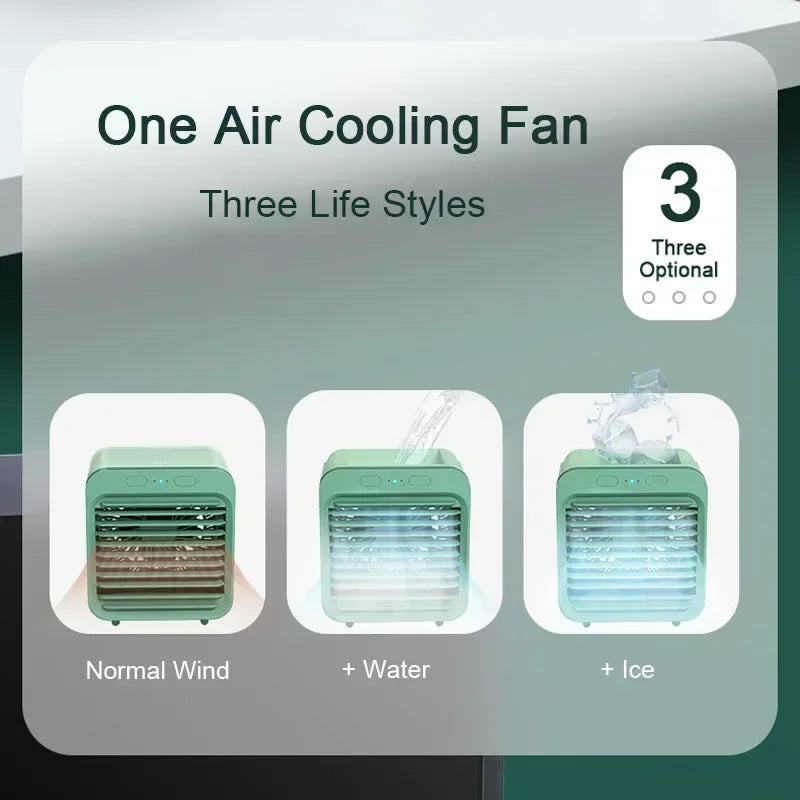 Ventilador de aire acondicionado portátil, ventilador de escritorio USB, Mini humidificador de aire recargable, ventilador de niebla de refrigeración para mesa para oficina y hogar