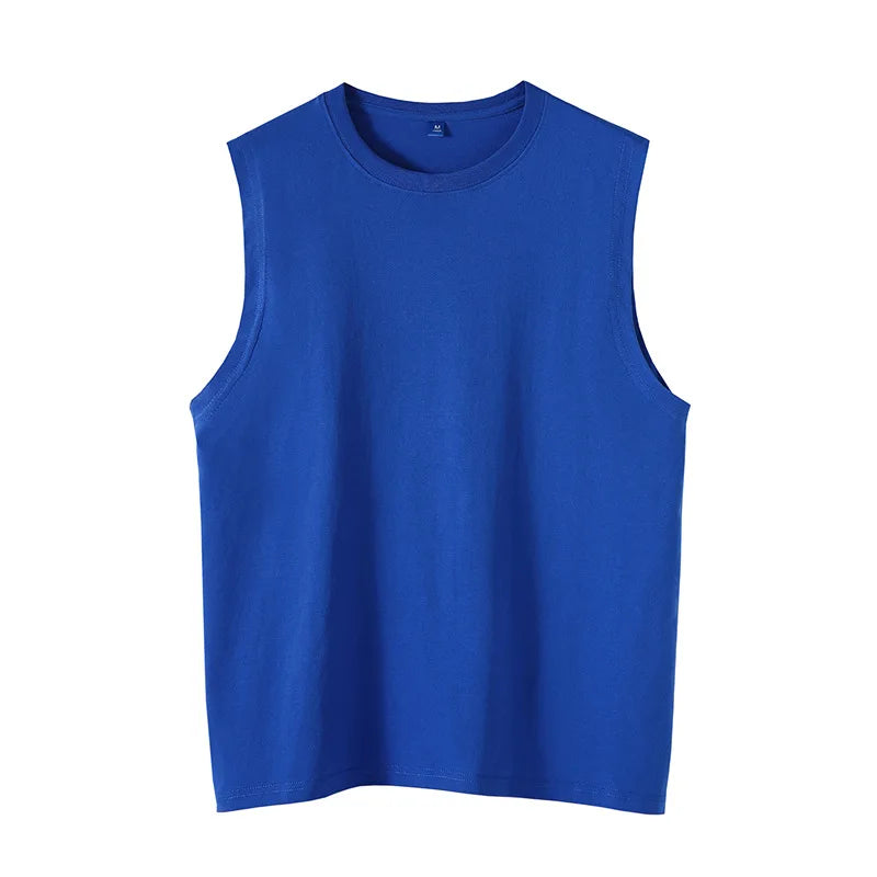 MRMT 2026 Camiseta sin Mangas de Color Sólido para Hombre, Camiseta Casual de Algodón Puro con Cuello Redondo, Chaleco sin Mangas para Hombre