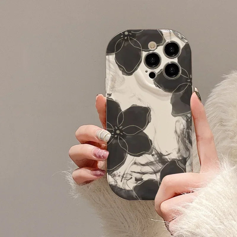 Funda de teléfono para OPPO Realme C53 C55 C11 2021 C33 C31 C35 C21Y C25Y C20 C21 C12 C15 C25 C30 C30S C25S 5 5i 5s 6i cubierta ondulada de flores