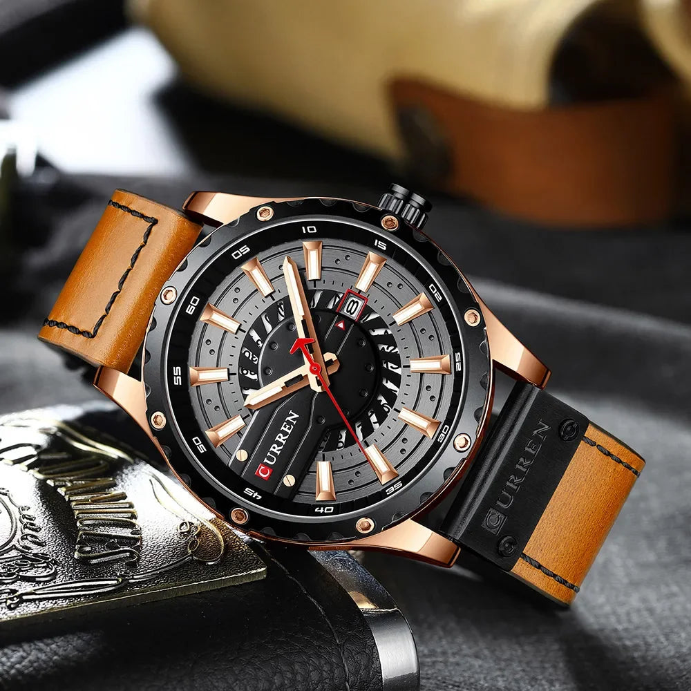 Marca CURREN, reloj de cuarzo para hombre, nueva moda, resistente al agua, informal, de negocios, militar, reloj para hombre, relojes con fecha automática, reloj Masculino