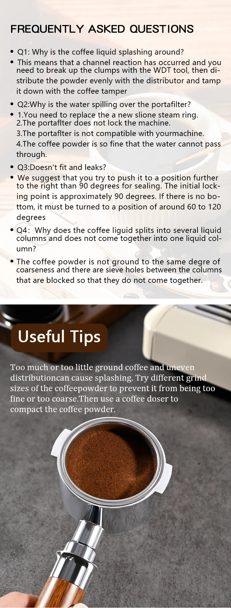 Portafiltro sin fondo para café, 51mm, para Homix H11 Oster Cecotec Hibrew, cesta de filtro de repuesto de 1 y 2 tazas, accesorio para máquina de café expreso