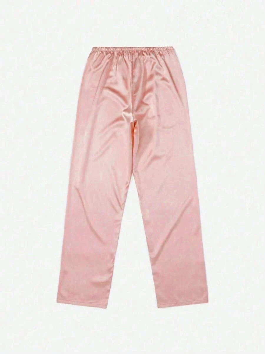 Conjunto de pijama de satén para mujer, bata de lencería Sexy, albornoz de encaje de seda, vestido de noche, pantalones, ropa de dormir para el hogar, 5 piezas