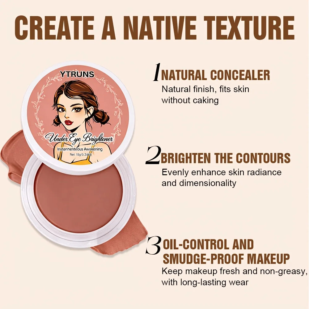 Crema Correctora para Ojos, Maquillaje Ligero de Textura Suave, Corrector de Ojos con Acabado de Tono Natural, 3 Tonos
