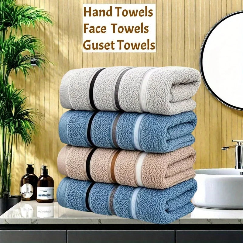 Juego de 4 toallas de baño, suaves y absorbentes, adecuadas para ducha, gimnasio, sauna, cocina y exteriores, multicolor Q