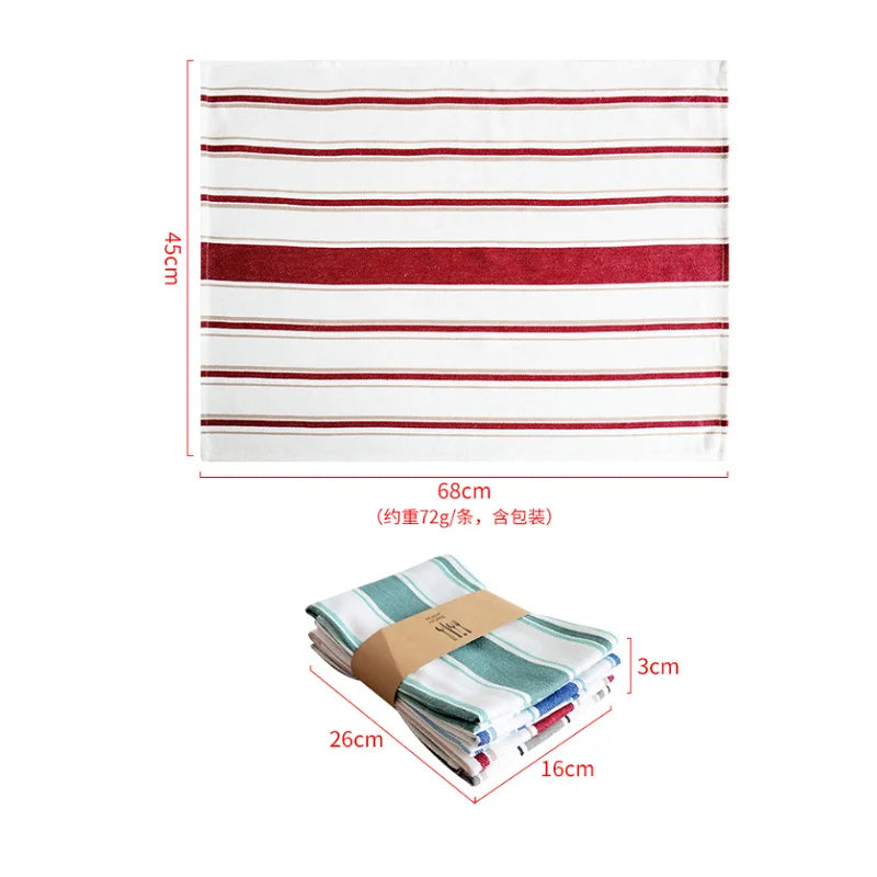 Paños de Cocina de Algodón, Paños de Tela a Rayas, Servilletas de Tela para el Hogar y la Cocina, Paños para Lavar Platos, Suministros para Restaurantes