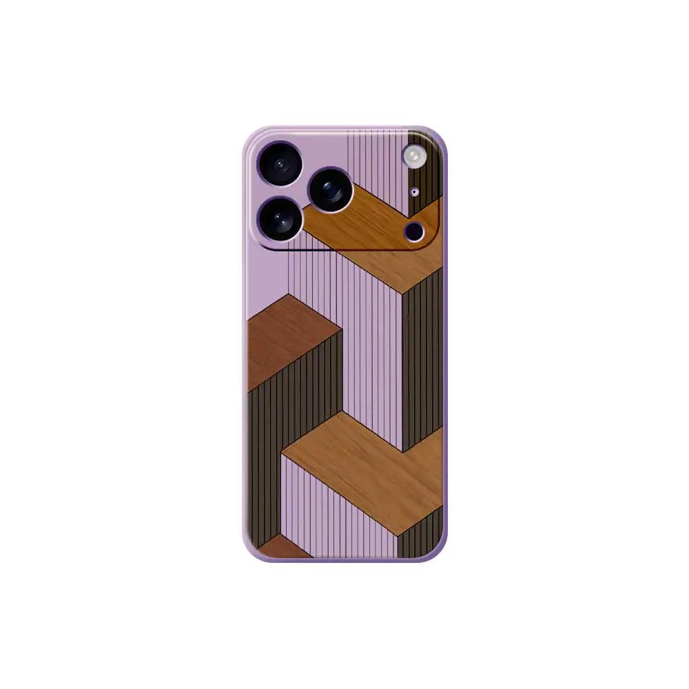 Fundas de teléfono geométricas de madera para iPhone 17 Pro Max 17 Air 16 15 14 13 12 11 Pro Max XS Max 7 8 Plus 16e 16 Plus TPU funda Coque