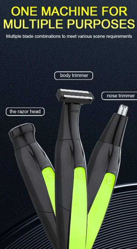 Afeitadora recargable multifuncional para hombres, recortadora de pelo de nariz y cejas, línea de Bikini, afeitadora sensible, 7 en 1