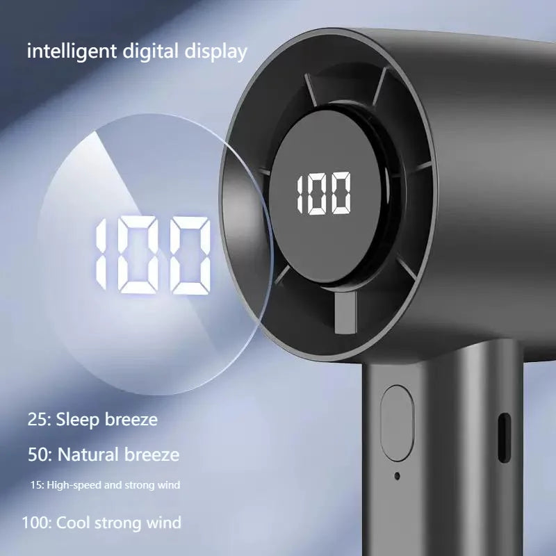 Mini ventilador portátil de mano con pantalla LED refrigeración semiconductora 100 velocidades batería recargable USB ventilador para exteriores
