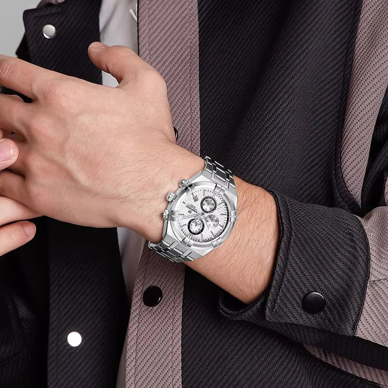 NAVIFORCE relojes originales para hombre, cronógrafo deportivo de cuarzo a la moda, reloj de pulsera para hombre Simple salvaje resistente al agua con pantalla