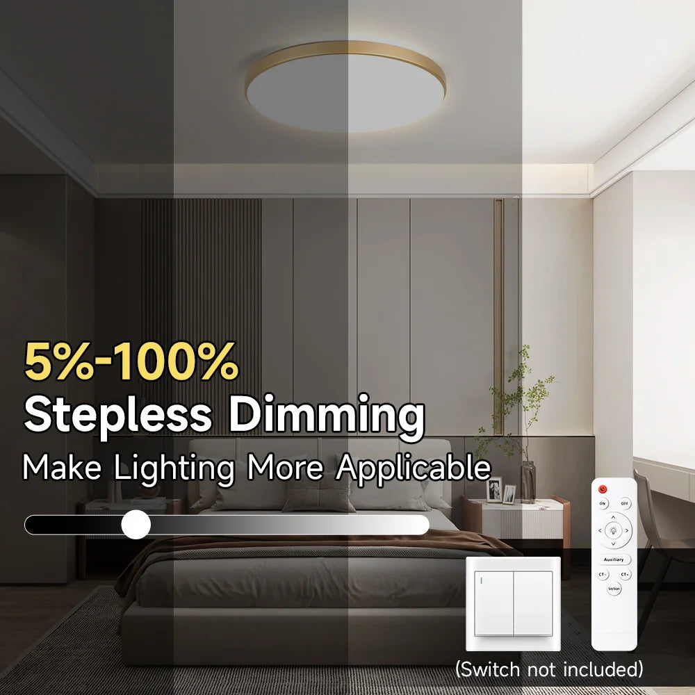Lámpara de techo con control remoto, lámpara led para dormitorio, lámparas de techo grandes, luces Led con control remoto, luces led regulables