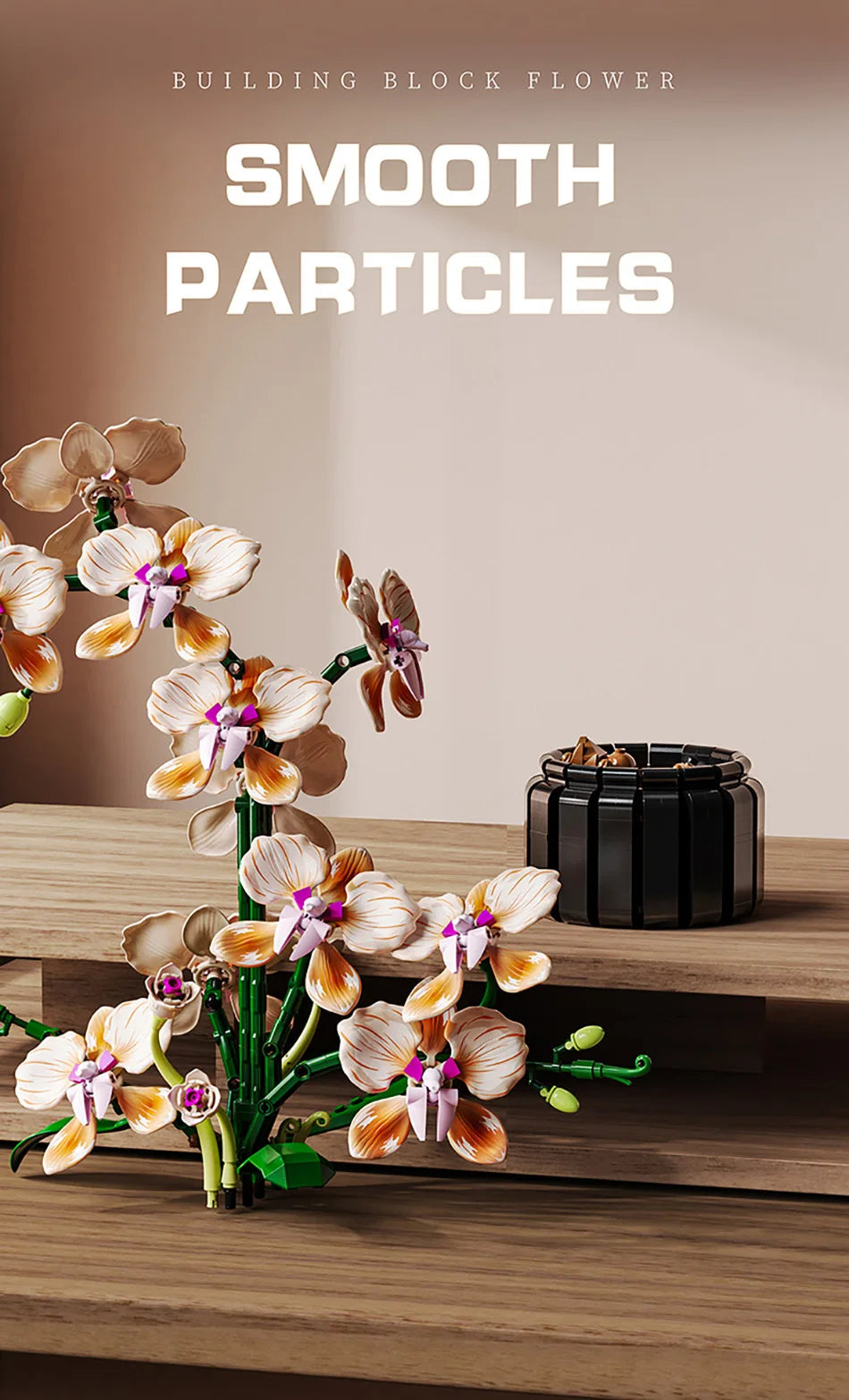 Orquídea creativa Cymbidium flores eternas planta en maceta bloques de construcción simulación Phalaenopsis DIY ladrillos juguetes regalo de San Valentín
