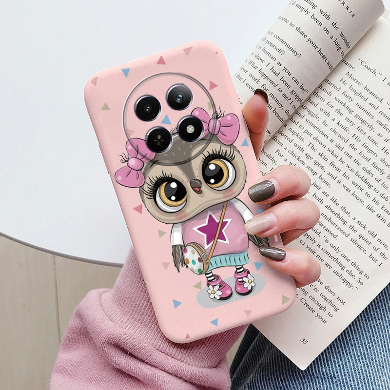 Funda para Realme 12 4G 12 + 13 + Plus 13 Pro + Plus 5G bonita funda trasera con forma de corazón y flor de silicona suave mate Fundas protectoras de dibujos animados
