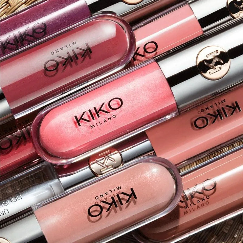 Kiko Labial de Doble Punta Transparente Efecto Espejo, No se Desvanece, No se Transfiere, Brillo Labial Tono Té con Leche, Pasta de Frijol, Maquillaje Labial Natural