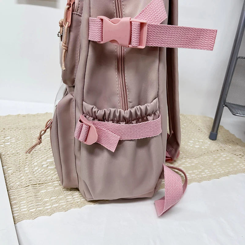Mochilas bonitas para mujer, mochila escolar de nailon con múltiples bolsillos impermeable para estudiantes y niñas, mochila Kawaii para ordenador portátil, Mochilas