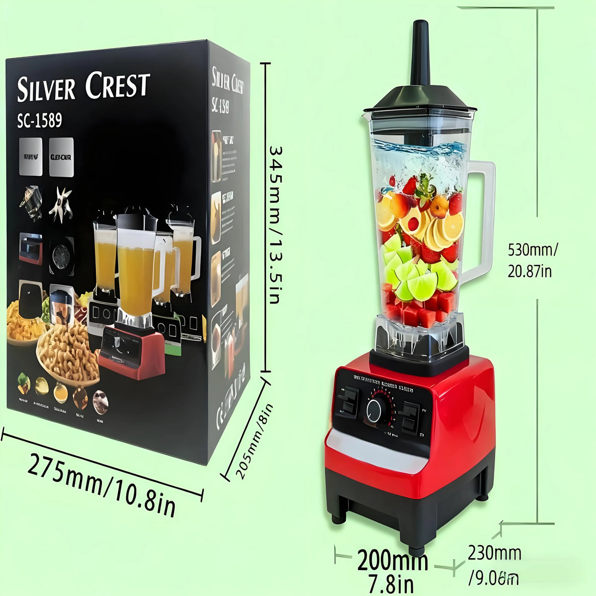 Licuadora y Batidora Profesional 2 en 1 - Trituradora de Hielo de Alta Potencia de 2L, Preparador de Smoothies, Procesador de Leche de Soya y Alimentos para Cocina Doméstica